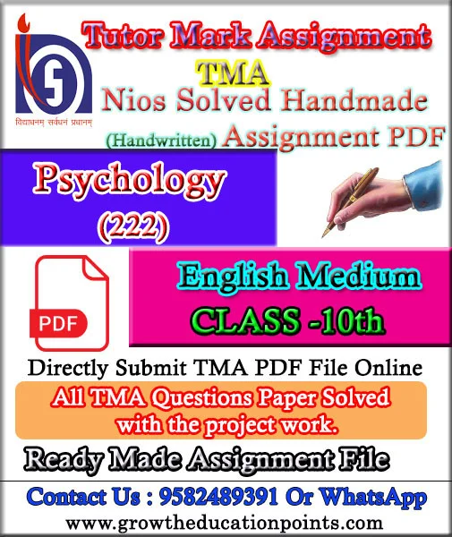  Nios Psychology 222 Solved Assignment Handwritten