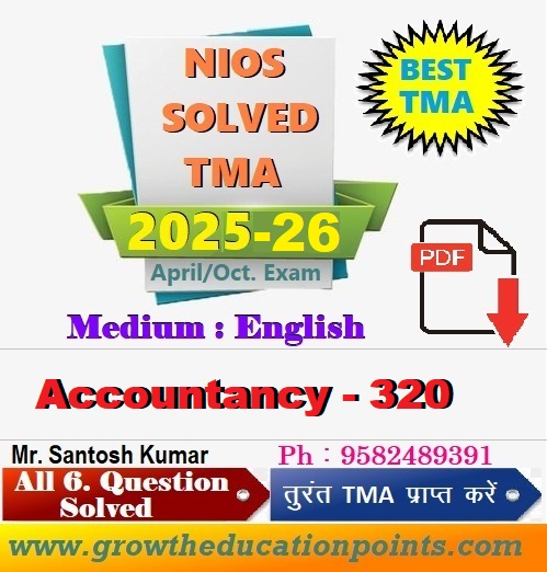 Nios Accountancy (320) Solved Assignment 2025-26