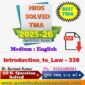 Nios Introduction to Law -338 TMA Solved In English Medium 2025-26