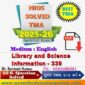 NIOS LIBRARY AND INFORMATION SCIENCE (339) TMA Solved In English Medium 2025-26