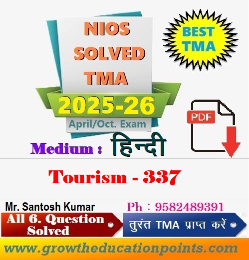 nios tourism 337 Solved Assignment 2025-26