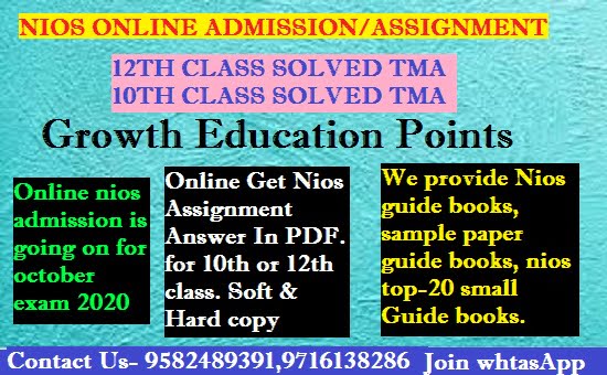 Solved Nios Assignment class 10th