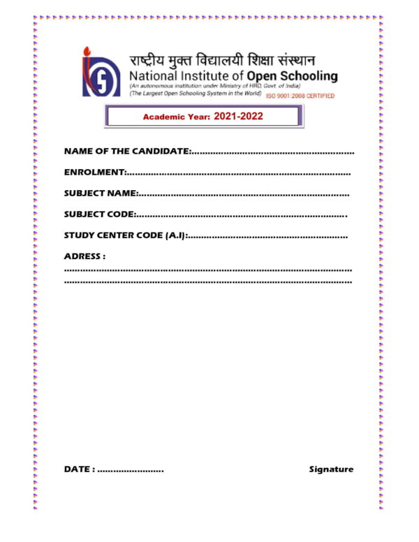 nios assignment format