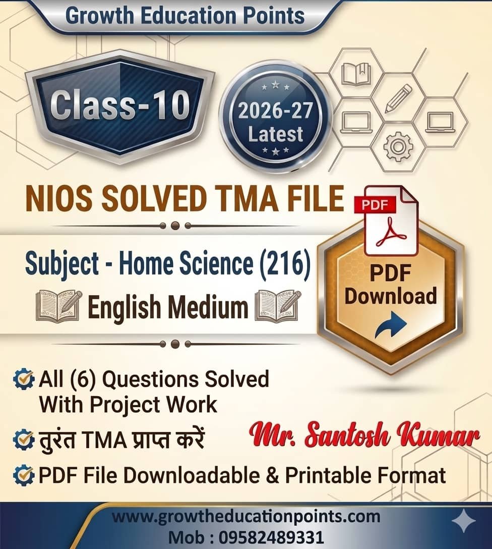 Nios Solved Assignment HINDI-201 English Medium 2026-27
