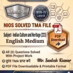 Get Indian Culture and Heritage (223) English Medium assignment answers with a free front page layout guide.