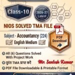 NIOS Class 10 Accountancy 224 Solved Assignment 2026-27