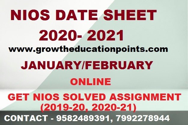 Nios Date sheet 2021-22