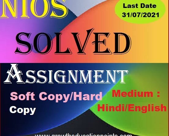 Nios TMA For 10th/12th Class