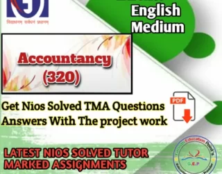 Nios Accountancy 320 Assignment