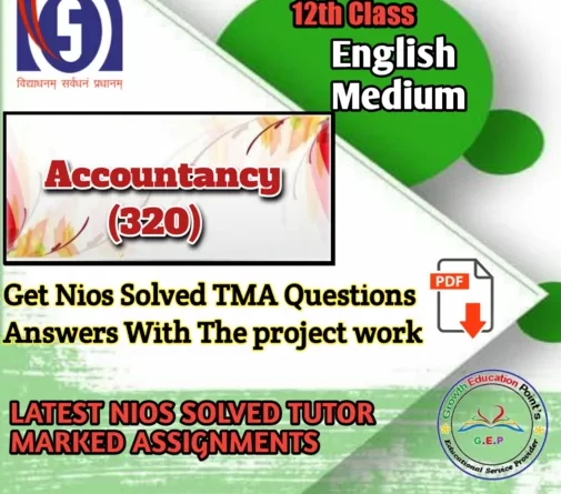 Nios Accountancy 320 Assignment