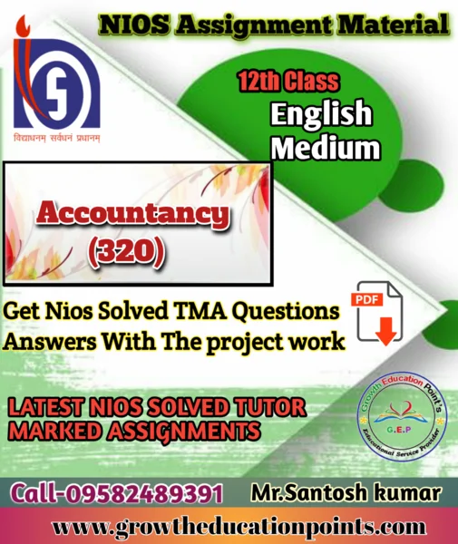 Nios Accountancy 320 Assignment