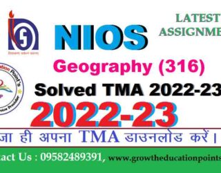 Geography (316) Solved Assignment 2022-23