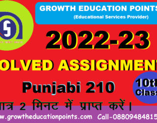 Punjabi 210 Tutor marked assignment answers 2023