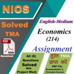 Nios Solved Assignment Economics 214 pdf 2025-26