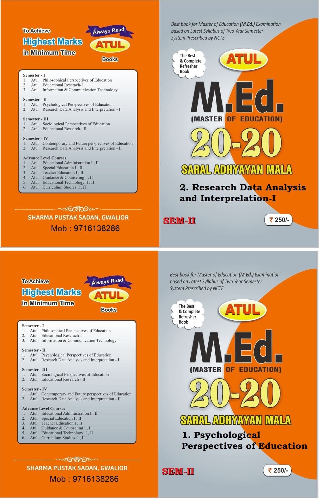 M.ed Sem-II Books jiwaji University