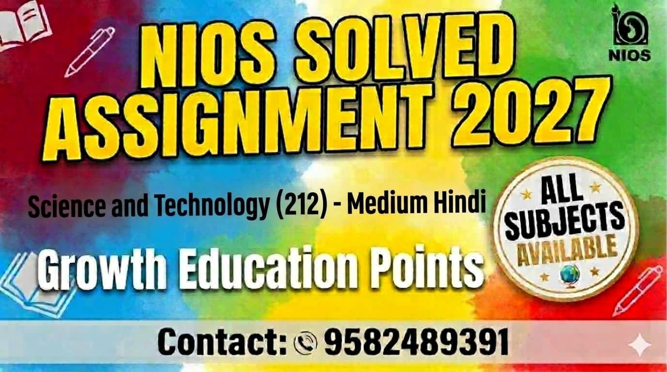 NIOS Class 10/12 Solved Assignments 2026-27